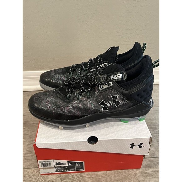 Under Armour Bryce Harper 8 Low ST Mens Size 12 Baseball cleats Black - Picture 3 of 7